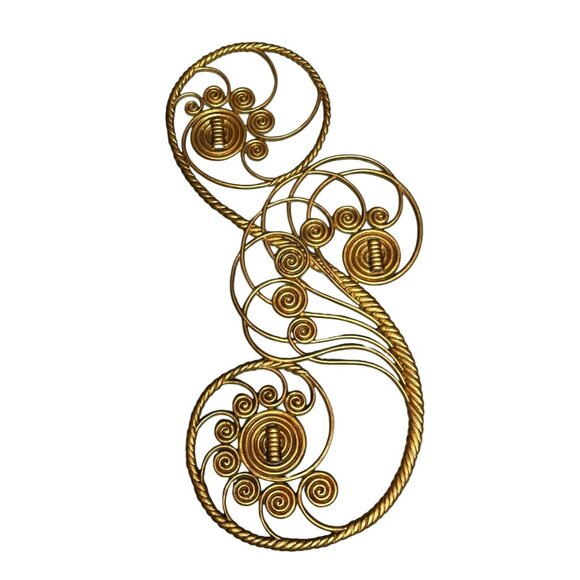 Homco Products Burwood Gold Swirl Metal Wall Art Sculpture - Picture 3 of 8